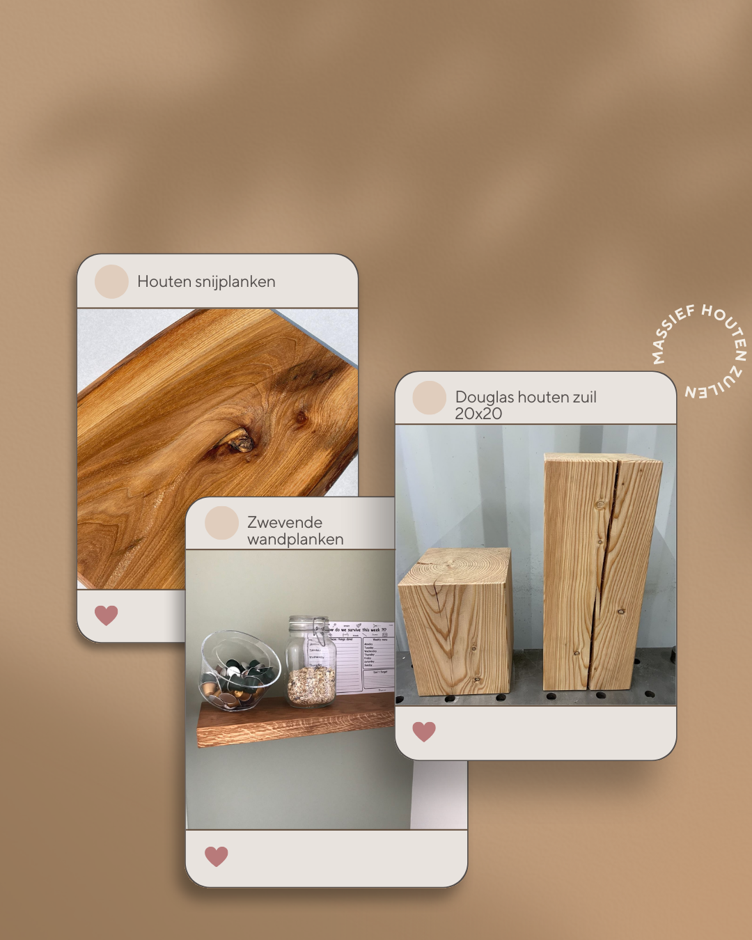 Massief hout Houten zuilen houten snijplanken
