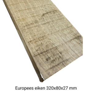 KD gedroogd meubelhout, Europees eiken 320 mm lengte, 80 mm breedte, 27 mm dikte