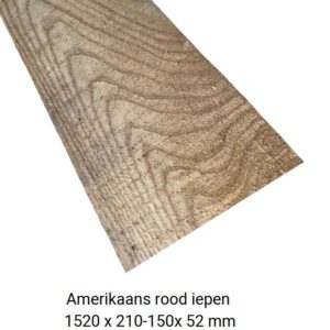 KD gedroogd meubelhout, Amerikaans rood iepen 1520 mm lengte, vallend breed, 52mm dikte