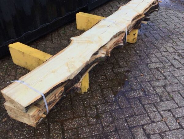 Ruw houten schaaldelen Naaldhout 274 cm lengte, 6 cm dikte - Afbeelding 2