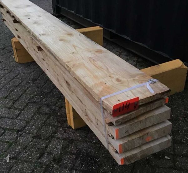 Ruw houten planken Naaldhout 256cm lengte, 3 stuks 5 cm dikte, 2 stuks 2,5 cm